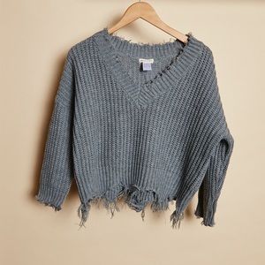 Main Strip Frayed Sweater